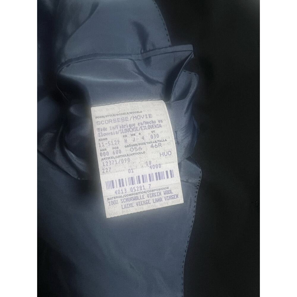 Hugo Boss Scorsese Movie Mens 46R Black Virgin Wool Cerruti Blazer Jacket - Picture 9 of 12